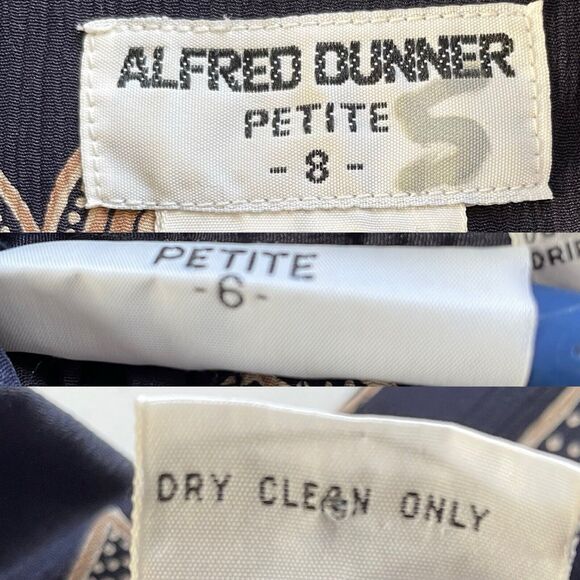 Alfred Dunner 2pc Skirt Suit Blue Floral Lined Blazer & Skirt Women’s Petite 6/8 - Picture 9 of 10